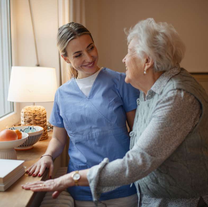 Nurse with elderly patient